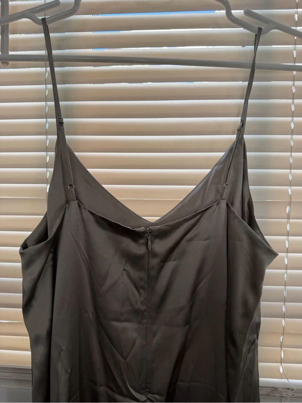 Madewell Silk Slip Midi Dress in Silver NWT - Picture 3 of 4